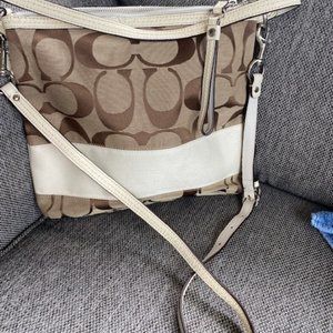 Coach Shoulder / Crossbody Bag - White and Tan